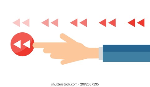 Multiple fast-forward button icons in the background.