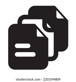 Multiple Files Icon Solid Style