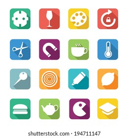 Multiple flat icons set #8 EPS 10