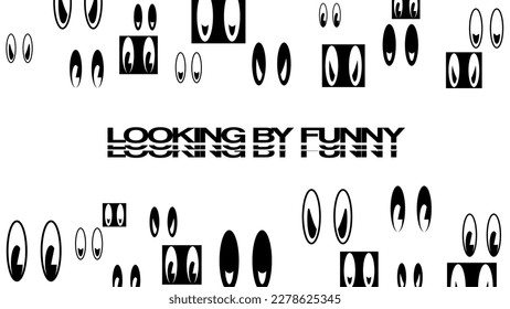 Multiple Forms of Looking Eyes, Black and White Template Frame