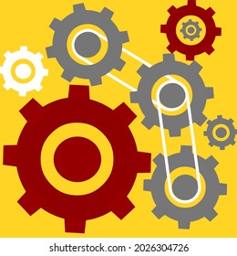 multiple gear circuit vector illustration image