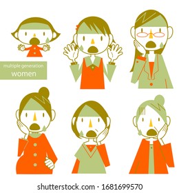 Multiple Generation Women Icon Set