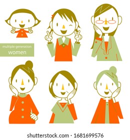 Multiple Generation Women Icon Set