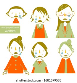 Multiple Generation Women Icon Set