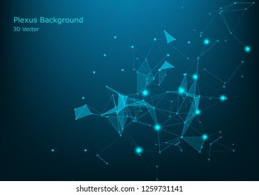 Multiple glowing connections in space, computer generated abstract background - Vector Illustration