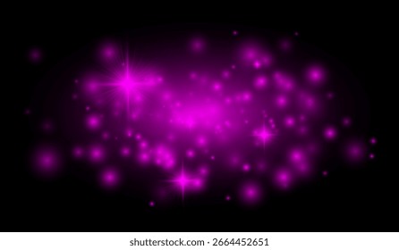 Mehrere leuchtende Sterne und Leuchtfackeln auf dunklem Hintergrund, ideal für Overlays, festliche Effekte und digitale Kunstwerke, die sanfte Beleuchtung erfordern.