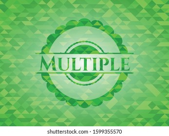 Multiple green emblem. Mosaic background. Vector Illustration. Detailed.