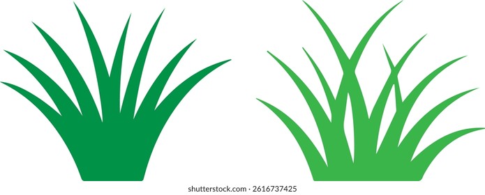 Multiple Green Grass Vector Set – Realistic  Cartoon Styles Included