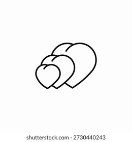 multiple growing hearts icon sign vector