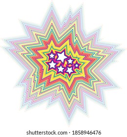 multiple halftone star shape join vector illustration against white background