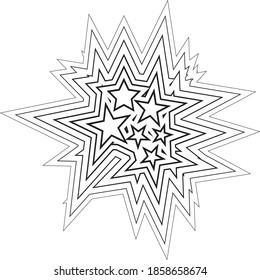 multiple halftone star shape logo vector illustration against white background 