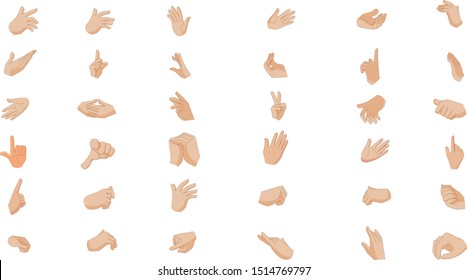 Multiple Hand Poses Vector Art