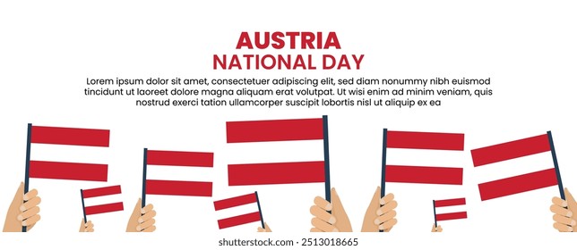 Multiple Hands Waving Austrian Flags - Feier der Österreichischen Nationalfeier Vektorgrafik