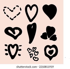 multiple heart icon illustration vector design.