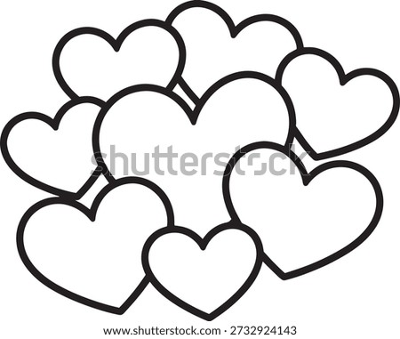Multiple Heart Outline Love Design