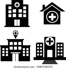 multiple Hospital building icon eps format 