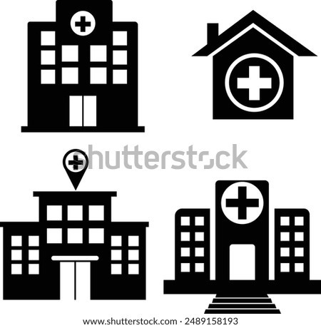 multiple Hospital building icon eps format 