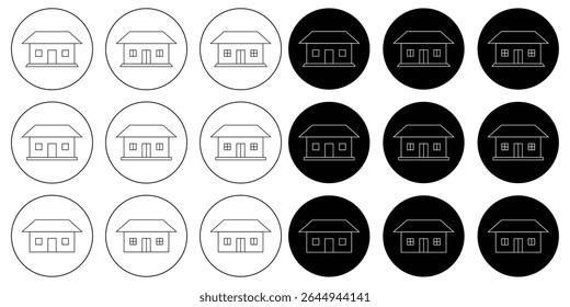 multiple house icon. Set of outline home line icons. Simple house symbol. Smart home icon collection. Main page pictogram in filled, thin line, outline editable Stroke. House, Technology, Wireless.