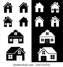 imágenes vectoriales de iconos de varias casas
