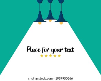 Múltiples afiches publicitarios iluminados con espacio para colocar texto. vector