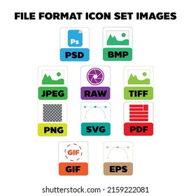 Multiple image file extensions format icon set images