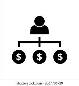 Multiple investments icon vector graphic illustration