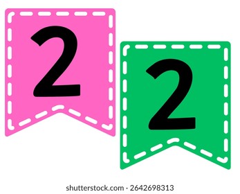 Multiple isolated number 2 two in white background with shadow