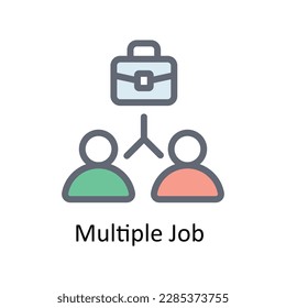 Multiple Job  Vector   Fill outline Icons. Simple stock illustration stock