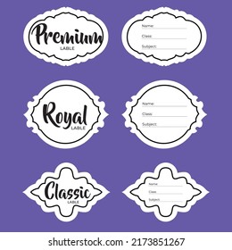 Multiple Label - Name slip designs for Print | All in one sticker collection | Educational, Name Slip for kids, Books, Notebook