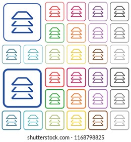 Multiple layers color flat icons in rounded square frames. Thin and thick versions included.