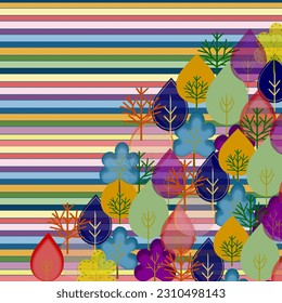 Multiple Leaves background, Colorful leaves background, Vector, Art, Design,