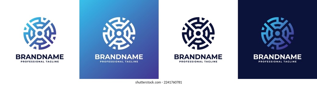 Multiple Letter R Technology Logo,  Letter R Propeller Logo. Suitable for any business with R initials.
