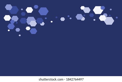 multiple level deep blue vector abstract textured polygonal background, hexagon front more upper Pattern background.
