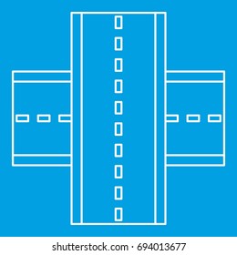 Multiple level highway icon blue outline style isolated vector illustration. Thin line sign