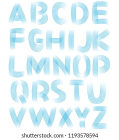 Multiple lines font.