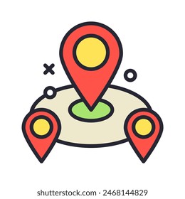 Multiple location icon vector illustration