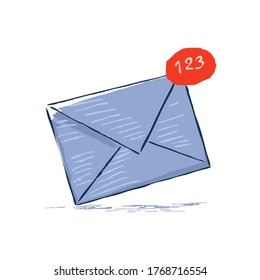 multiple mail messages in junk mailbox. unsubscribe or bulk deleting emails concept. vector illustration.