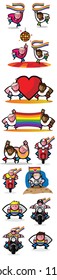 Multiple mega gay set of characters and mascots (gay pride)