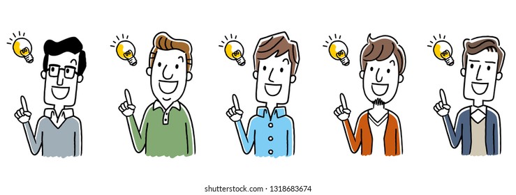 Multiple men: thinking, idea