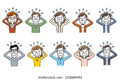 Multiple men and women: set