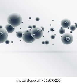 Multiple Molecules Floating In Air Background