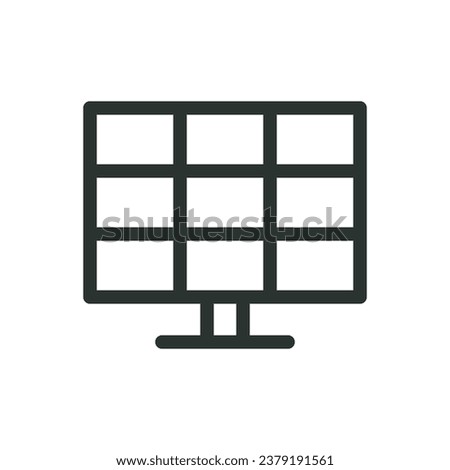 Multiple monitors isolated icon, surveillance monitoring vector icon with editable stroke