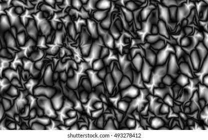 Multiple of monochrome geometric forms. Volumetric pattern. Marble.