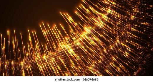 Multiple moving lights. Abstract glowing background.