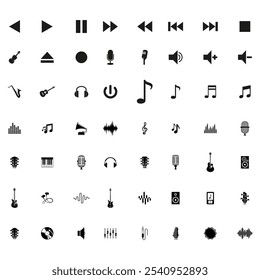 Multiple music icon design. All parts of music icon