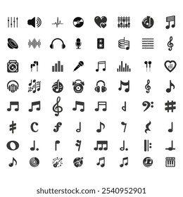 Multiple music icon design. All parts of music icon