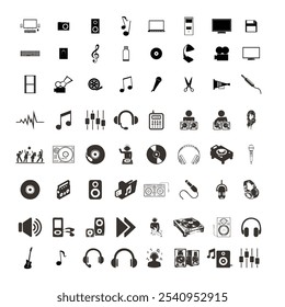 Multiple music icon design. All parts of music icon