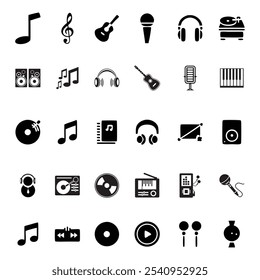 Multiple music icon design. All parts of music icon