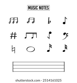 Múltiples notas de música Diseño de Vector
