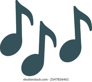 Múltiples notas musicales sobre fondo blanco. 